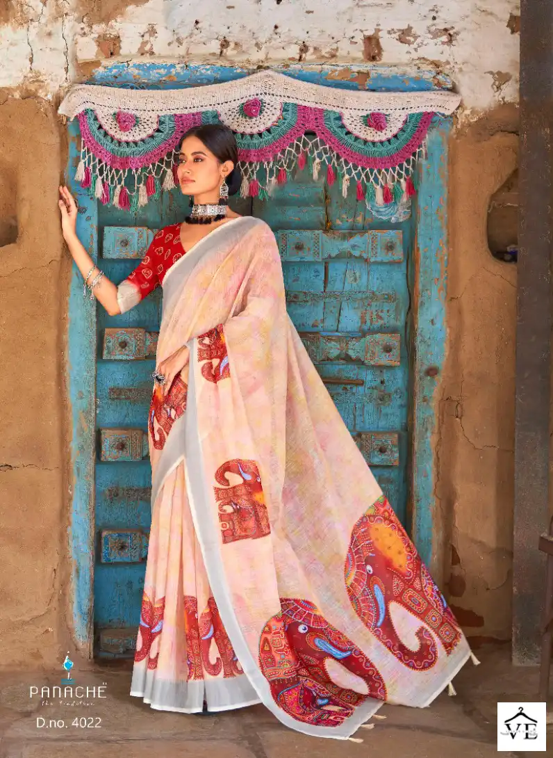 Bhumi Saanvi Vol 3 Linen Wholesale Fancy Sarees Catalog — Wholesale Sarees, MPA wholesale from Surat - Gallery Image 3