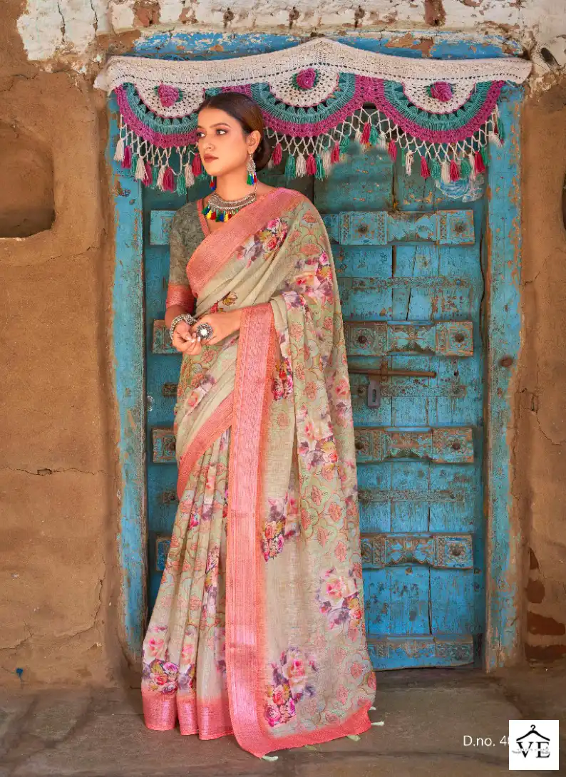 Bhumi Saanvi Vol 3 Linen Wholesale Fancy Sarees Catalog — Wholesale Sarees, MPA wholesale from Surat - Gallery Image 4