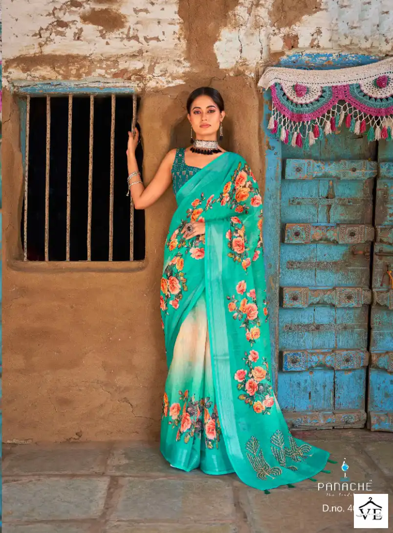 Bhumi Saanvi Vol 3 Linen Wholesale Fancy Sarees Catalog — Wholesale Sarees, MPA wholesale from Surat - Gallery Image 6