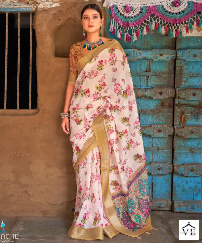 Bhumi Saanvi Vol 3 Linen Wholesale Fancy Sarees Catalog — Wholesale Sarees, MPA wholesale from Surat — view 1