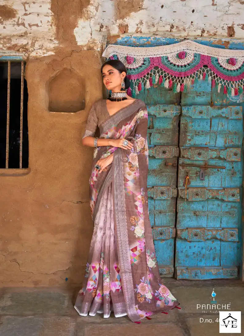 Bhumi Saanvi Vol 3 Linen Wholesale Fancy Sarees Catalog — Wholesale Sarees, MPA wholesale from Surat - Gallery Image 8