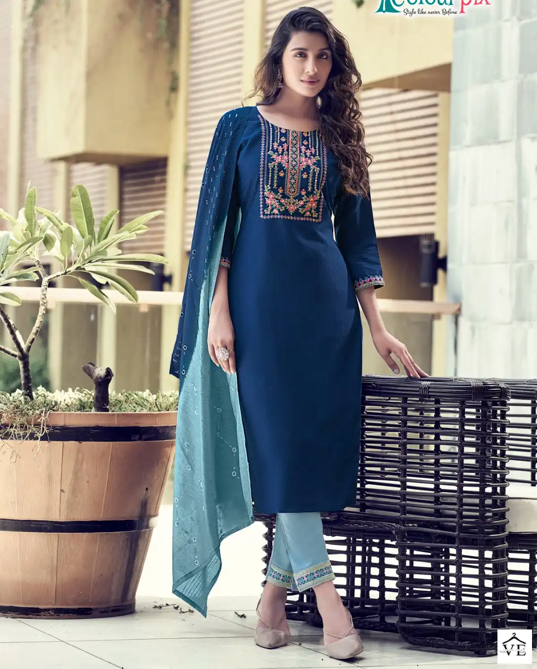 Colourpix Saheli Viscose Wholesale Designer Readymade Salwar Suit Catalog — Wholesale Salwar Suits, MPA wholesale from Surat — view 1