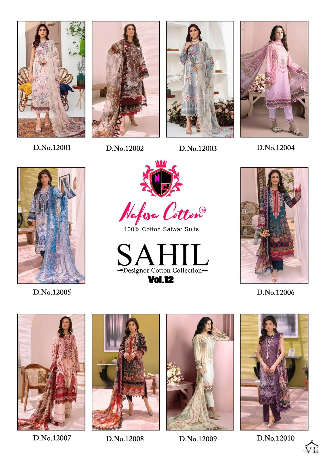 Nafisa Sahil Designer Cotton Collection Vol 12 Cotton Wholesale Pakistani Salwar Suit Catalog — Wholesale Salwar Suits, MPA wholesale from Surat — view 11