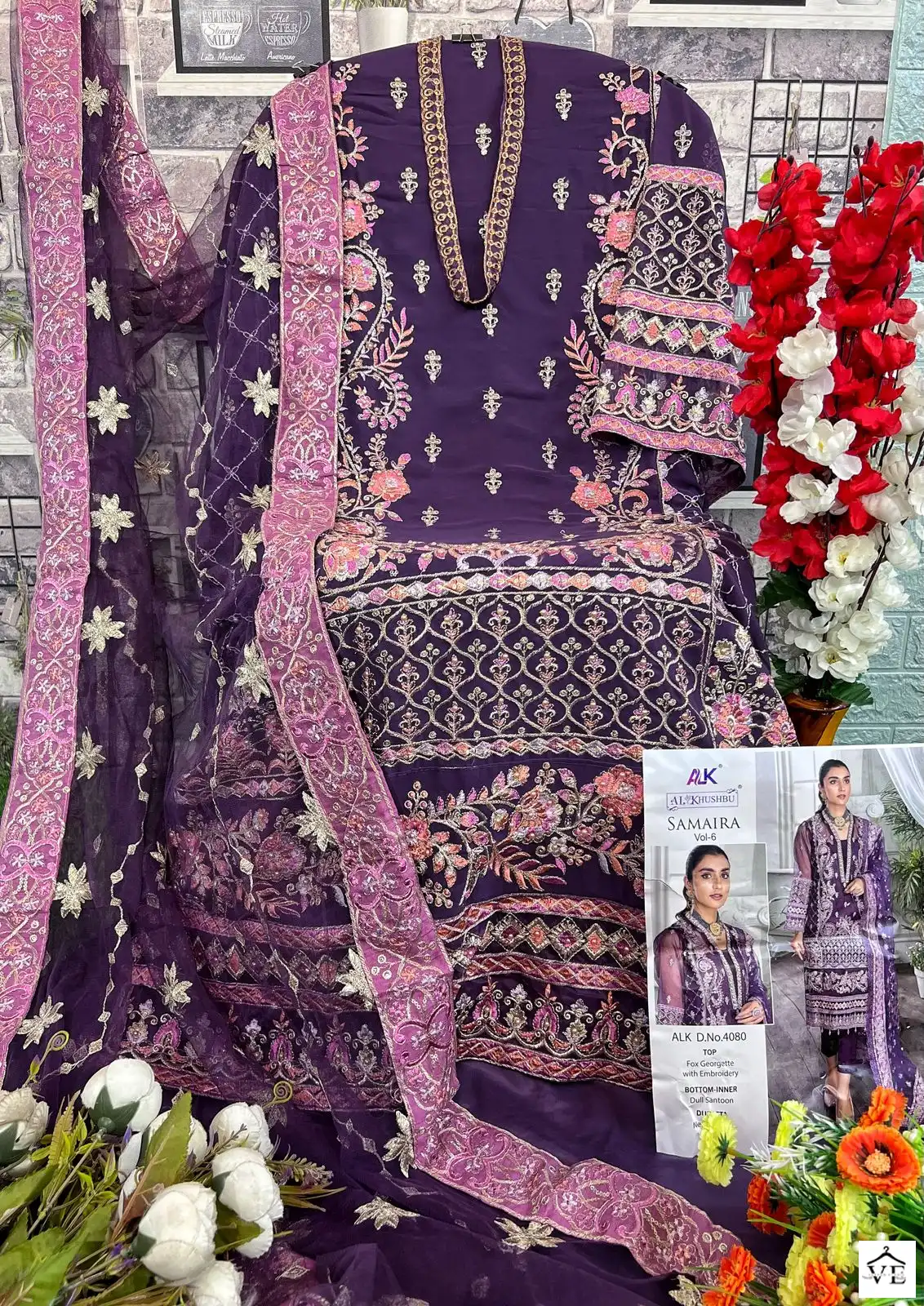Al_Khushbu Samaira Vol 6-4080 Georgette Wholesale Pakistani Suit — Wholesale Salwar Suits, MPA wholesale from Surat — view 3