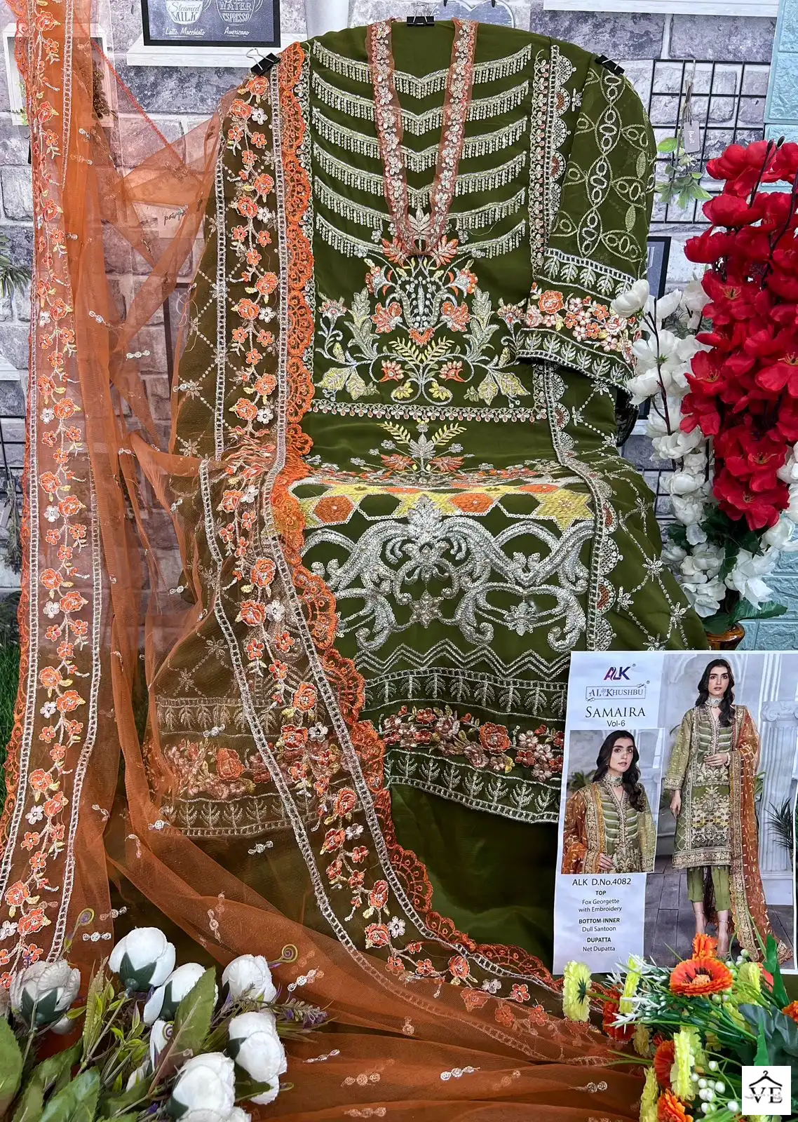 Al_Khushbu Samaira Vol 6-4082 Georgette Wholesale Pakistani Suit — Wholesale Salwar Suits, MPA wholesale from Surat — view 3