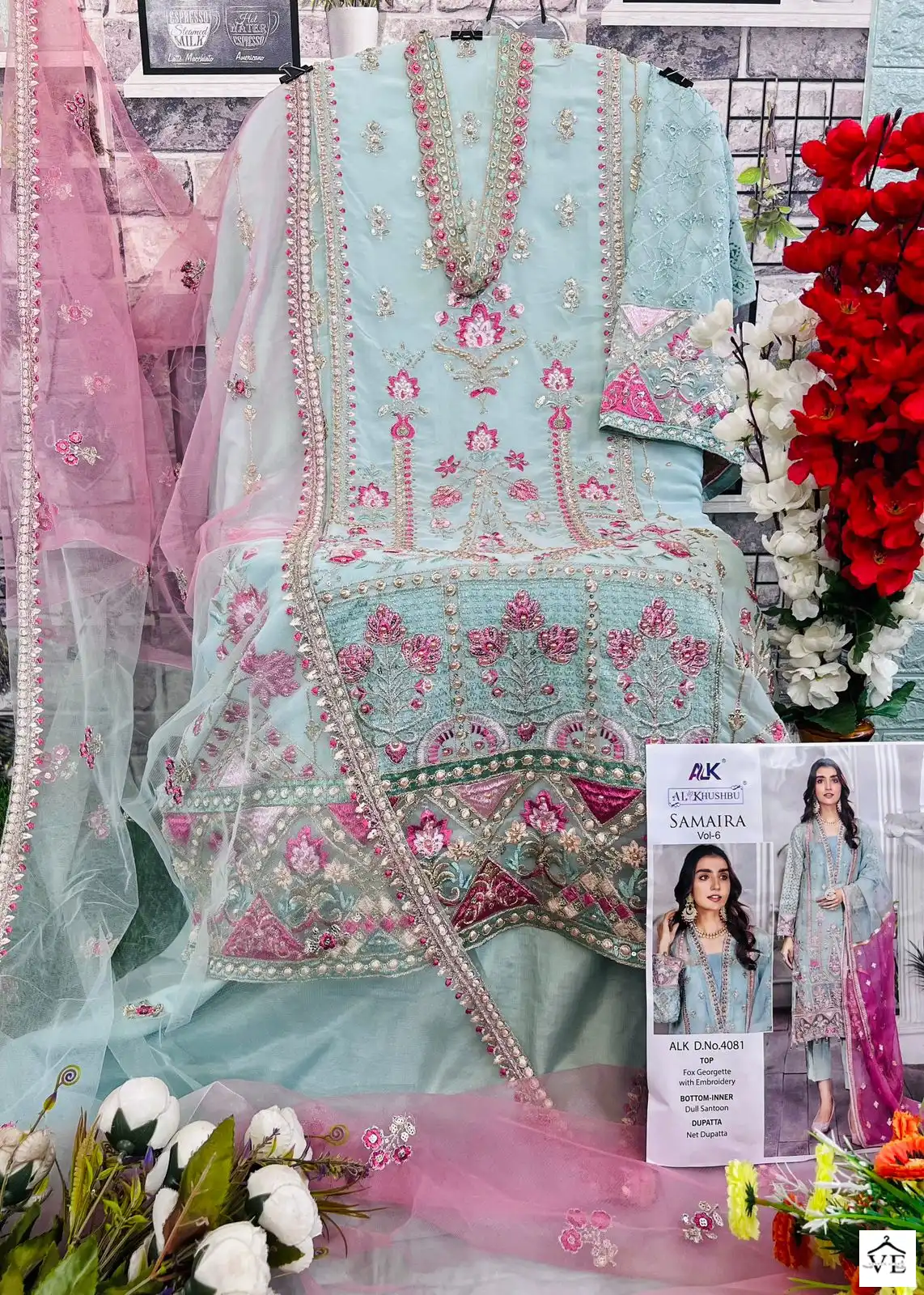Al_Khushbu Samaira Vol 6-4081 Georgette Wholesale Pakistani Suit — Wholesale Salwar Suits, MPA wholesale from Surat — view 3