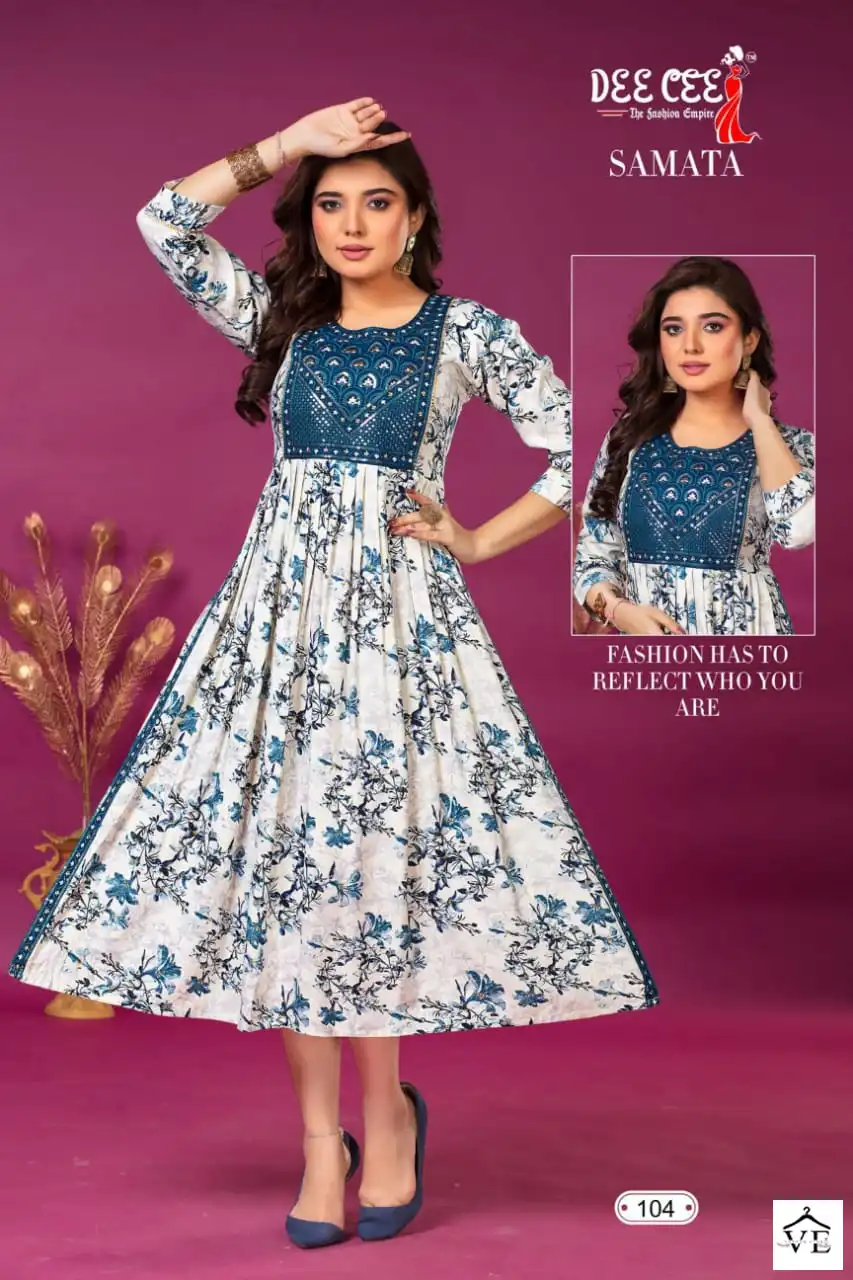 Deecee Samata Heavy Rayon Wholesale Long Kurtis Catalog — Wholesale Kurtis, MPA wholesale from Surat - Gallery Image 4