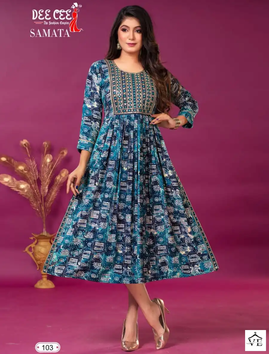 Deecee Samata Heavy Rayon Wholesale Long Kurtis Catalog — Wholesale Kurtis, MPA wholesale from Surat — view 1