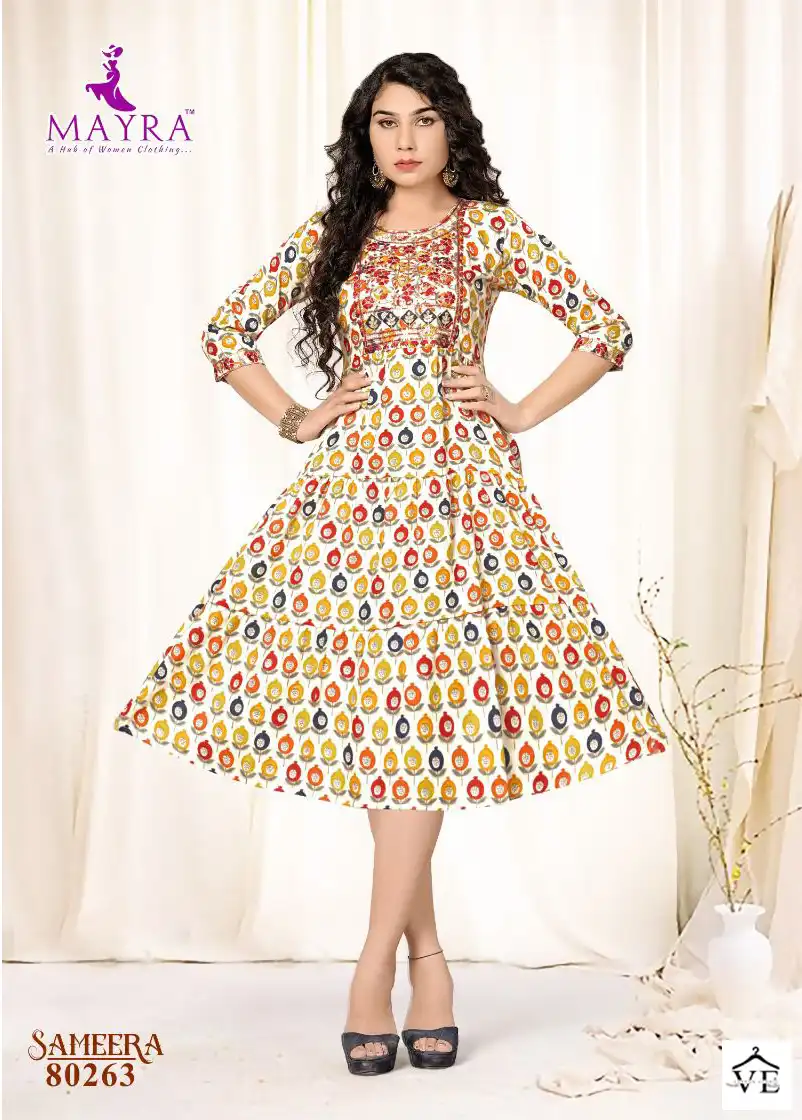 Mayra Sameera Pure Capsuil Print Wholesale Fancy Kurtis Catalog — Wholesale Kurtis, MPA wholesale from Surat - Gallery Image 2