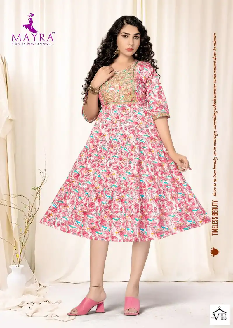 Mayra Sameera Pure Capsuil Print Wholesale Fancy Kurtis Catalog — Wholesale Kurtis, MPA wholesale from Surat - Gallery Image 4