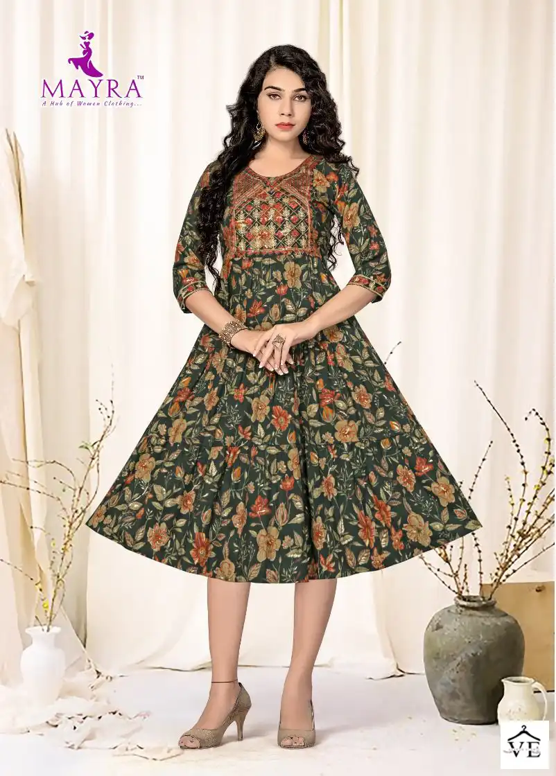 Mayra Sameera Pure Capsuil Print Wholesale Fancy Kurtis Catalog — Wholesale Kurtis, MPA wholesale from Surat - Gallery Image 5