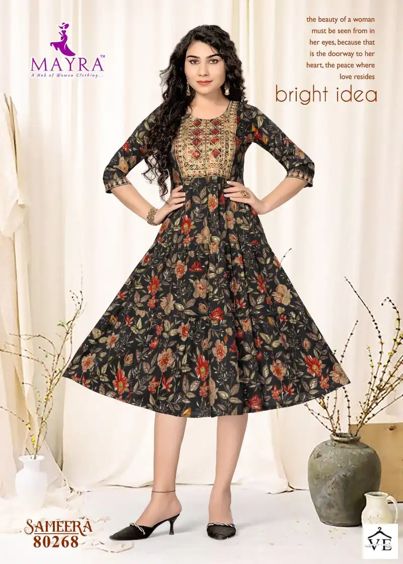 Mayra Sameera Pure Capsuil Print Wholesale Fancy Kurtis Catalog — Wholesale Kurtis, MPA wholesale from Surat - Gallery Image 6