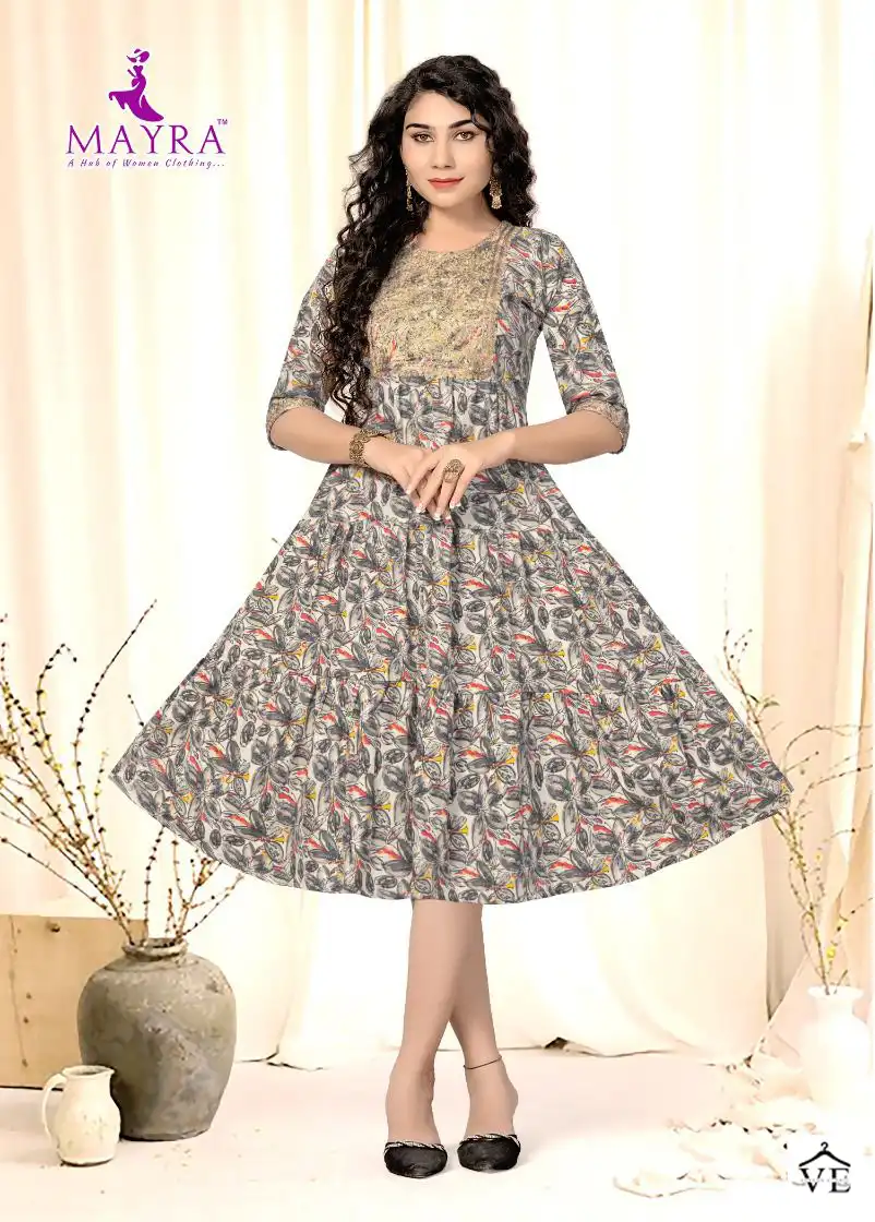 Mayra Sameera Pure Capsuil Print Wholesale Fancy Kurtis Catalog — Wholesale Kurtis, MPA wholesale from Surat - Gallery Image 7