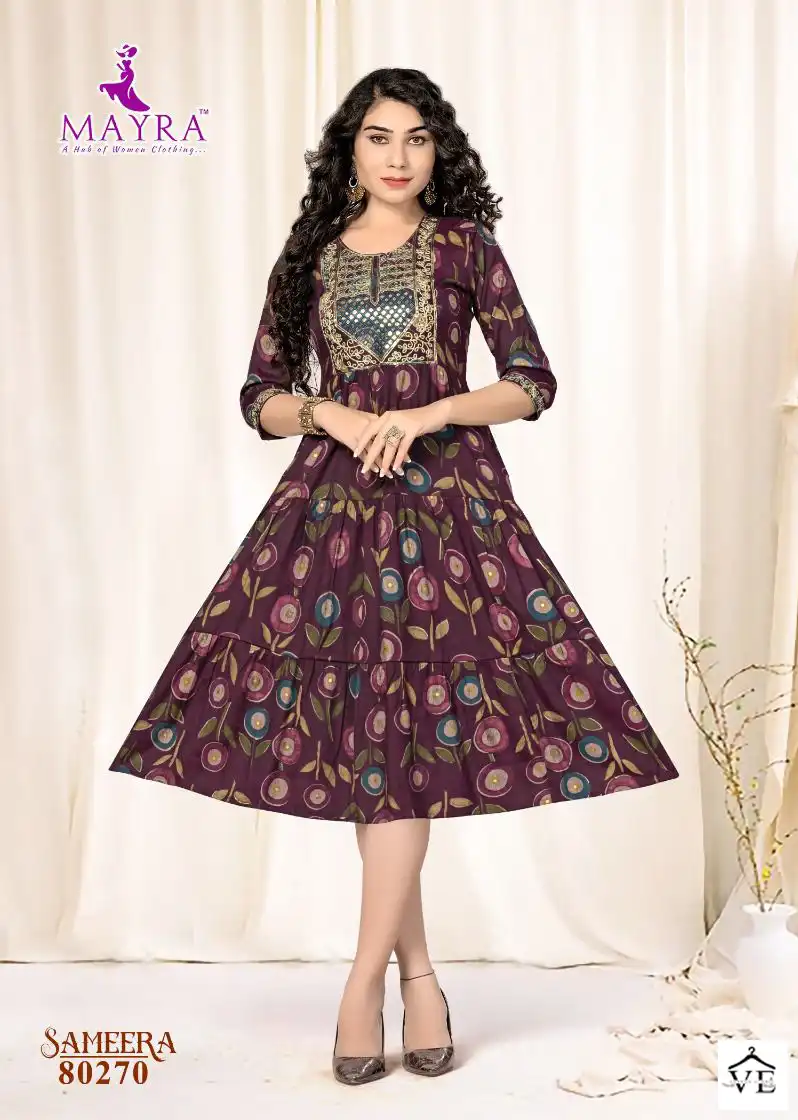 Mayra Sameera Pure Capsuil Print Wholesale Fancy Kurtis Catalog — Wholesale Kurtis, MPA wholesale from Surat - Gallery Image 8