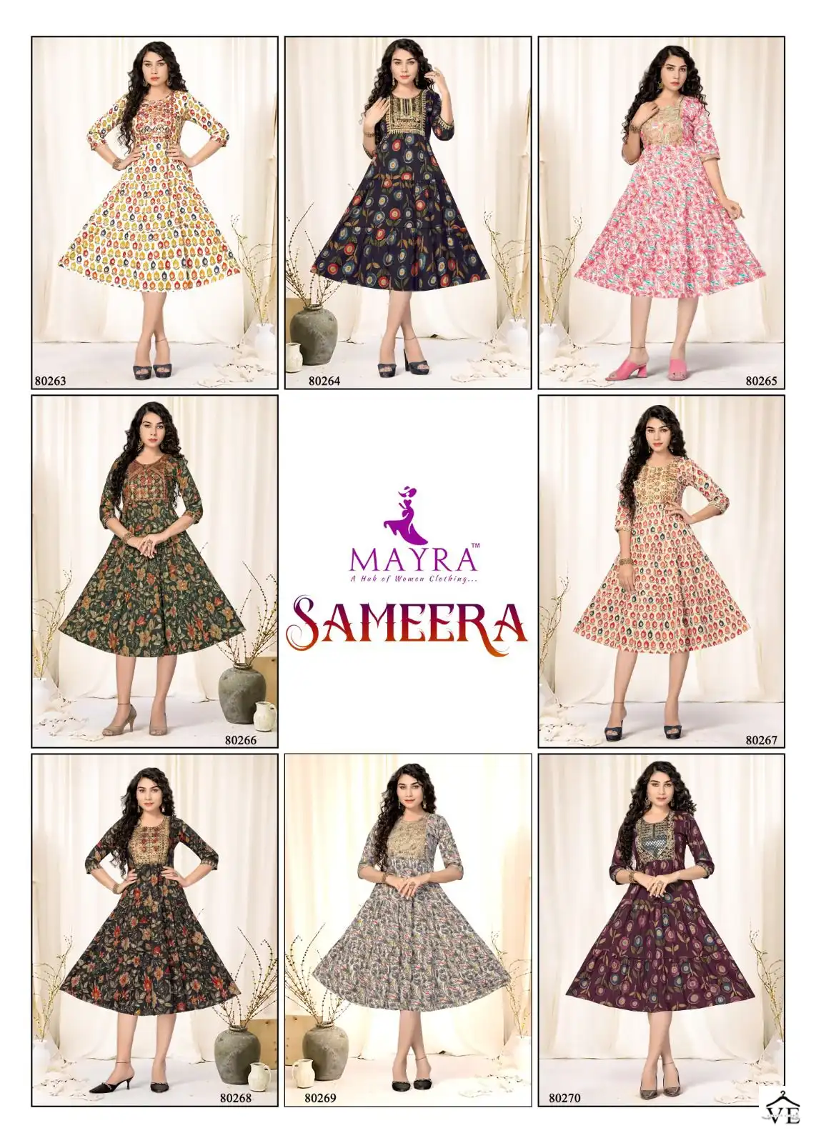 Mayra Sameera Pure Capsuil Print Wholesale Fancy Kurtis Catalog — Wholesale Kurtis, MPA wholesale from Surat — view 9