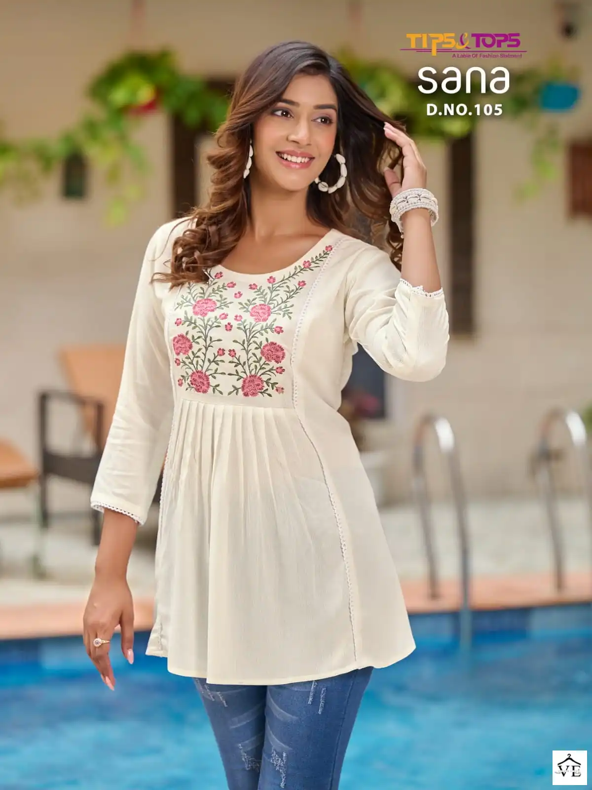 Tips And Tops Sana Rayon Wholesale Ancy Causal Wear Tops Catalog — Wholesale Kurtis, MPA wholesale from Surat - Gallery Image 4