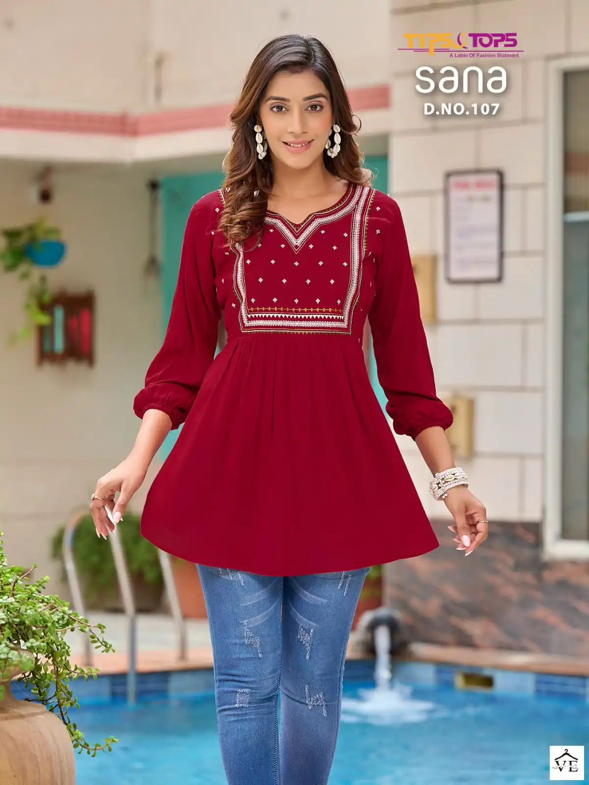 Tips And Tops Sana Rayon Wholesale Ancy Causal Wear Tops Catalog — Wholesale Kurtis, MPA wholesale from Surat - Gallery Image 5