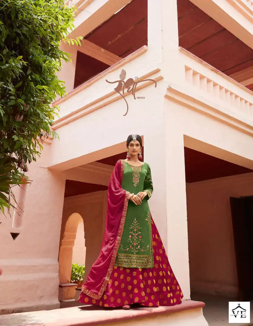 Radha Sardarni Georgette Satin Wholesale Designer Suits Catalog — Wholesale Salwar Suits, MPA wholesale from Surat - Gallery Image 2