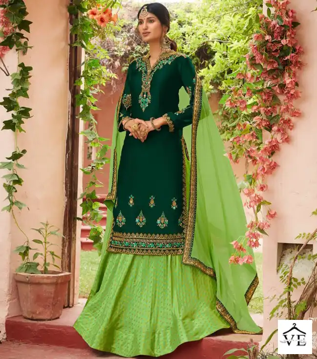 Radha Sardarni Georgette Satin Wholesale Designer Suits Catalog — Wholesale Salwar Suits, MPA wholesale from Surat — view 1