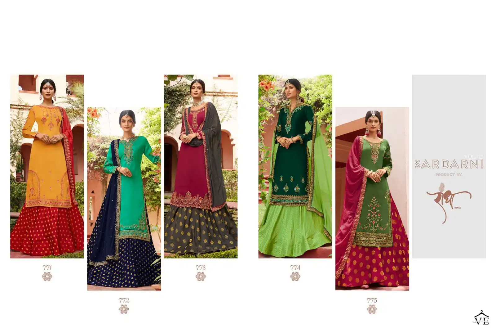 Radha Sardarni Georgette Satin Wholesale Designer Suits Catalog — Wholesale Salwar Suits, MPA wholesale from Surat — view 6