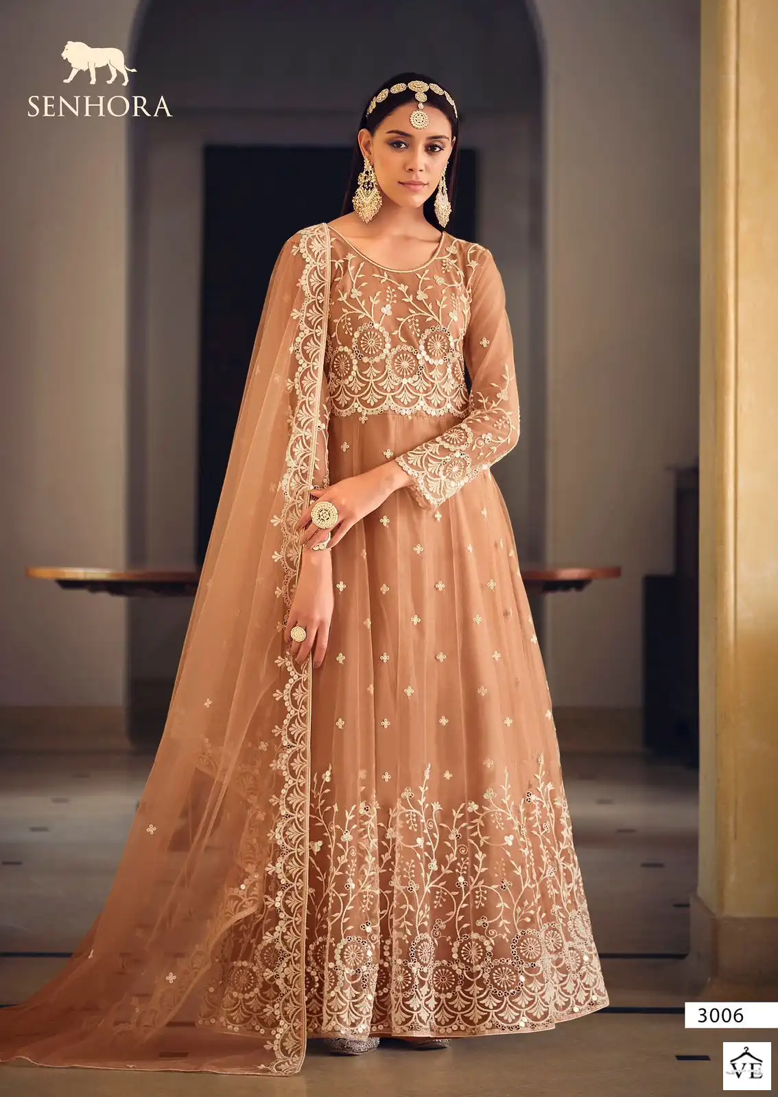Senhora Sarika Butterfly Net Wholesale Designer Anarkali Suits Catalog — Wholesale Salwar Suits, MPA wholesale from Surat - Gallery Image 4