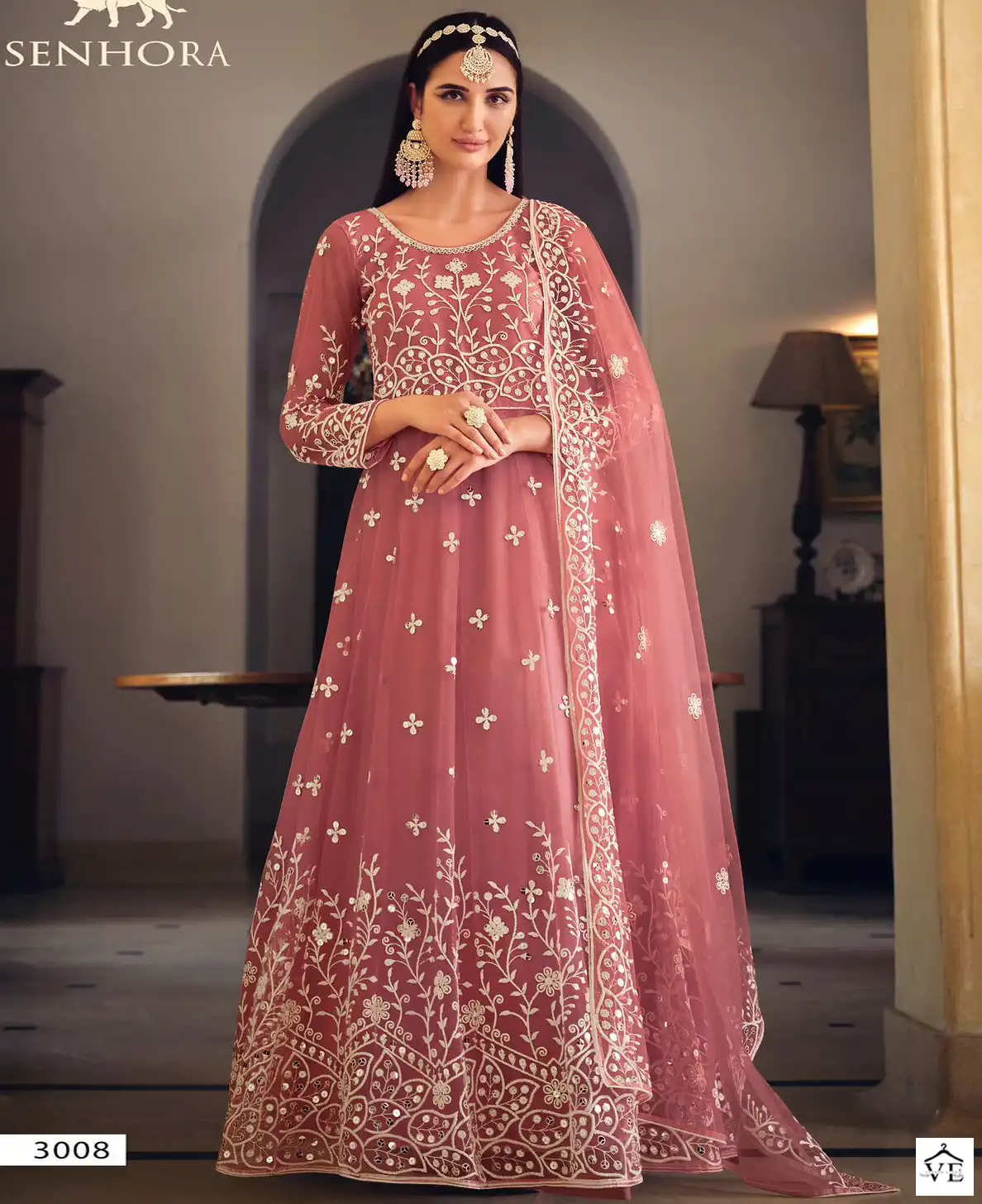 Senhora Sarika Butterfly Net Wholesale Designer Anarkali Suits Catalog — Wholesale Salwar Suits, MPA wholesale from Surat — view 1
