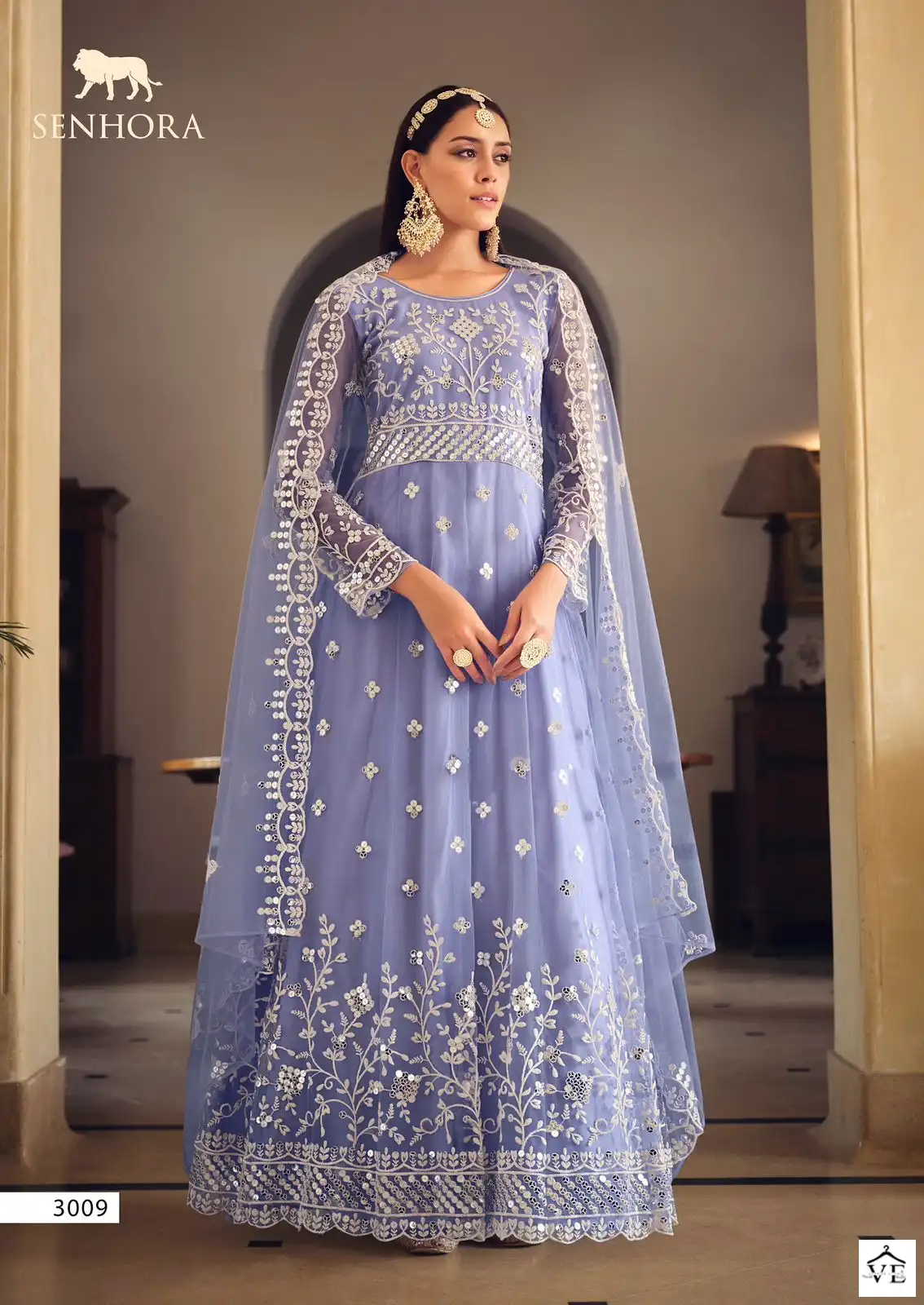 Senhora Sarika Butterfly Net Wholesale Designer Anarkali Suits Catalog — Wholesale Salwar Suits, MPA wholesale from Surat - Gallery Image 3