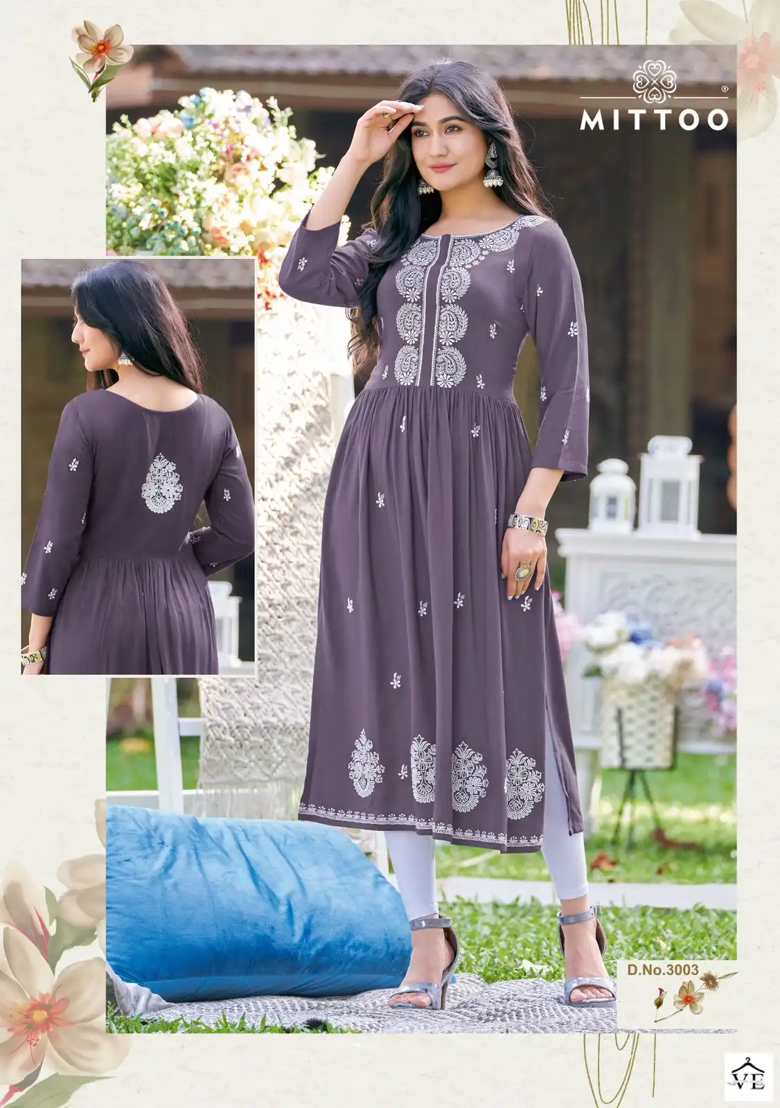 Mittoo Satrangi Heavy Rayon Wholesale Long Kurti Catalog — Wholesale Kurtis, Mittoo wholesale from Surat — view 2