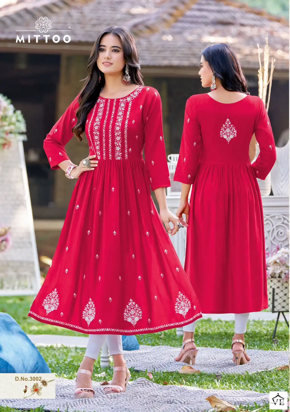 Mittoo Satrangi Heavy Rayon Wholesale Long Kurti Catalog — Wholesale Kurtis, Mittoo wholesale from Surat — view 3