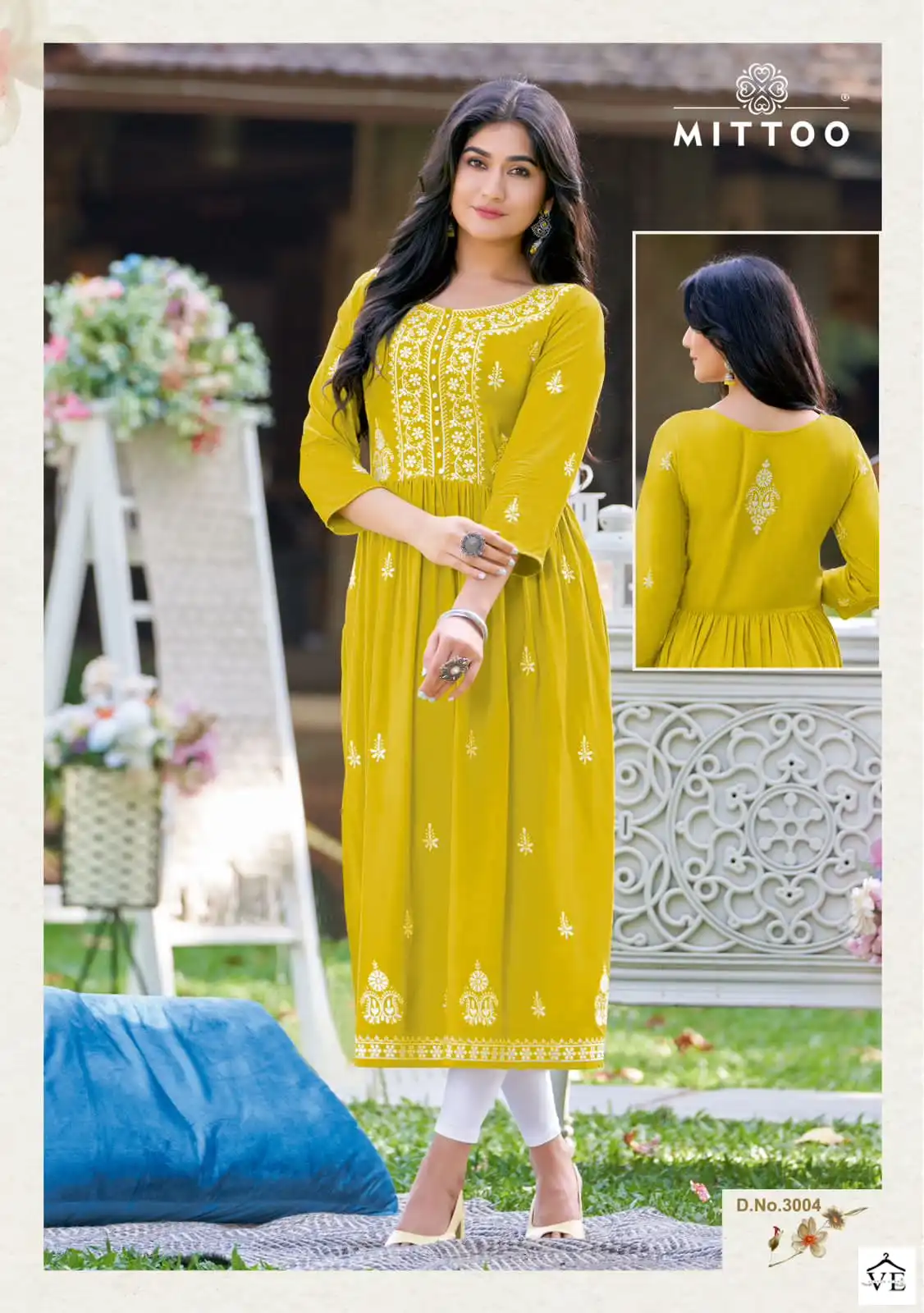 Mittoo Satrangi Heavy Rayon Wholesale Long Kurti Catalog — Wholesale Kurtis, Mittoo wholesale from Surat — view 4