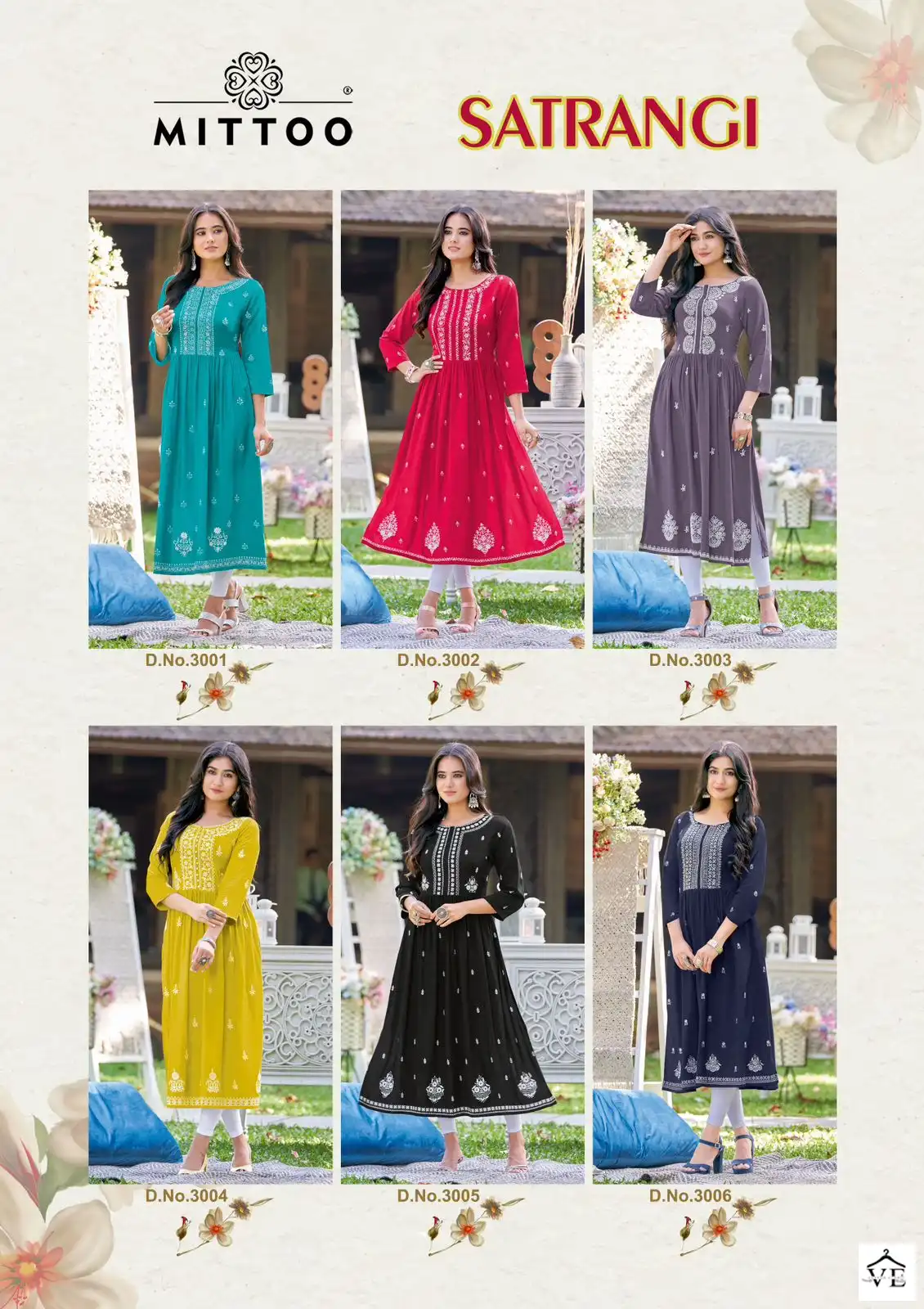 Mittoo Satrangi Heavy Rayon Wholesale Long Kurti Catalog — Wholesale Kurtis, Mittoo wholesale from Surat — view 6