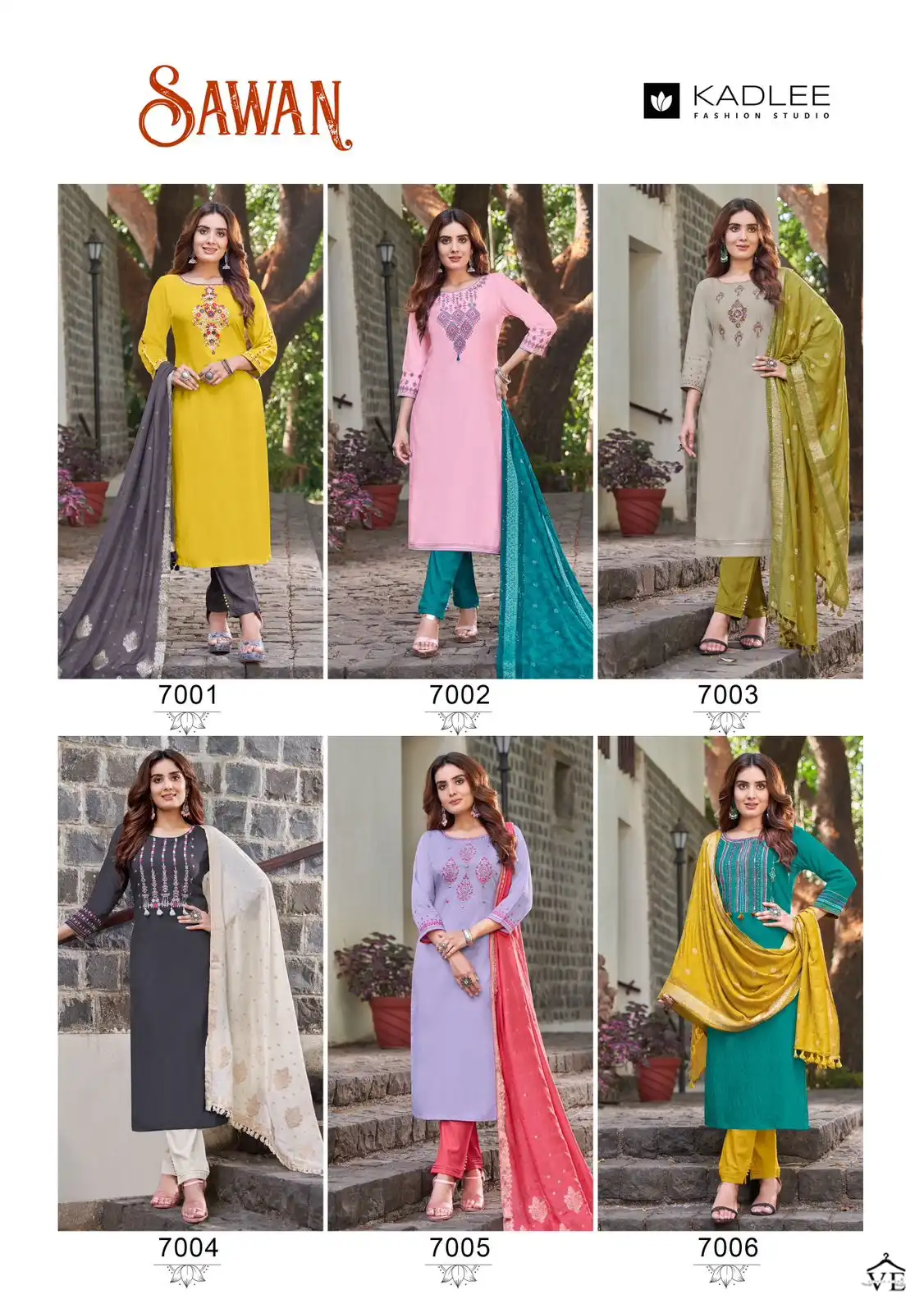 Kadlee Sawan Rayon Weaving Wholesale Readymade Salwar Suit Catalog — Wholesale Salwar Suits, Kadlee Fashion Studio wholesale from Surat — view 7