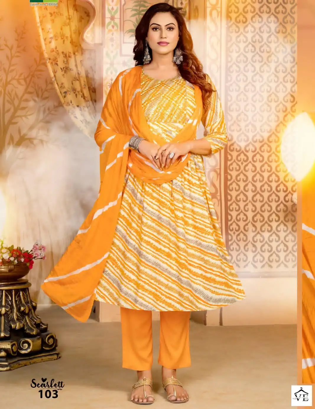 Hirwa Scarlett Heavy Rayon Wholesale Readymade Salwar Suit Catalog — Wholesale Salwar Suits, MPA wholesale from Surat — view 1