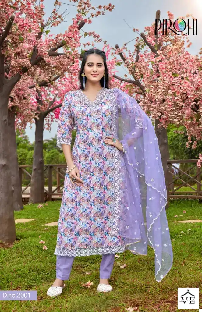 Rajavir Schiffli Vol 1 Chicken Digital Print Wholesale Designer Readymade Salwar Suit Catalog — Wholesale Salwar Suits, MPA wholesale from Surat - Gallery Image 2