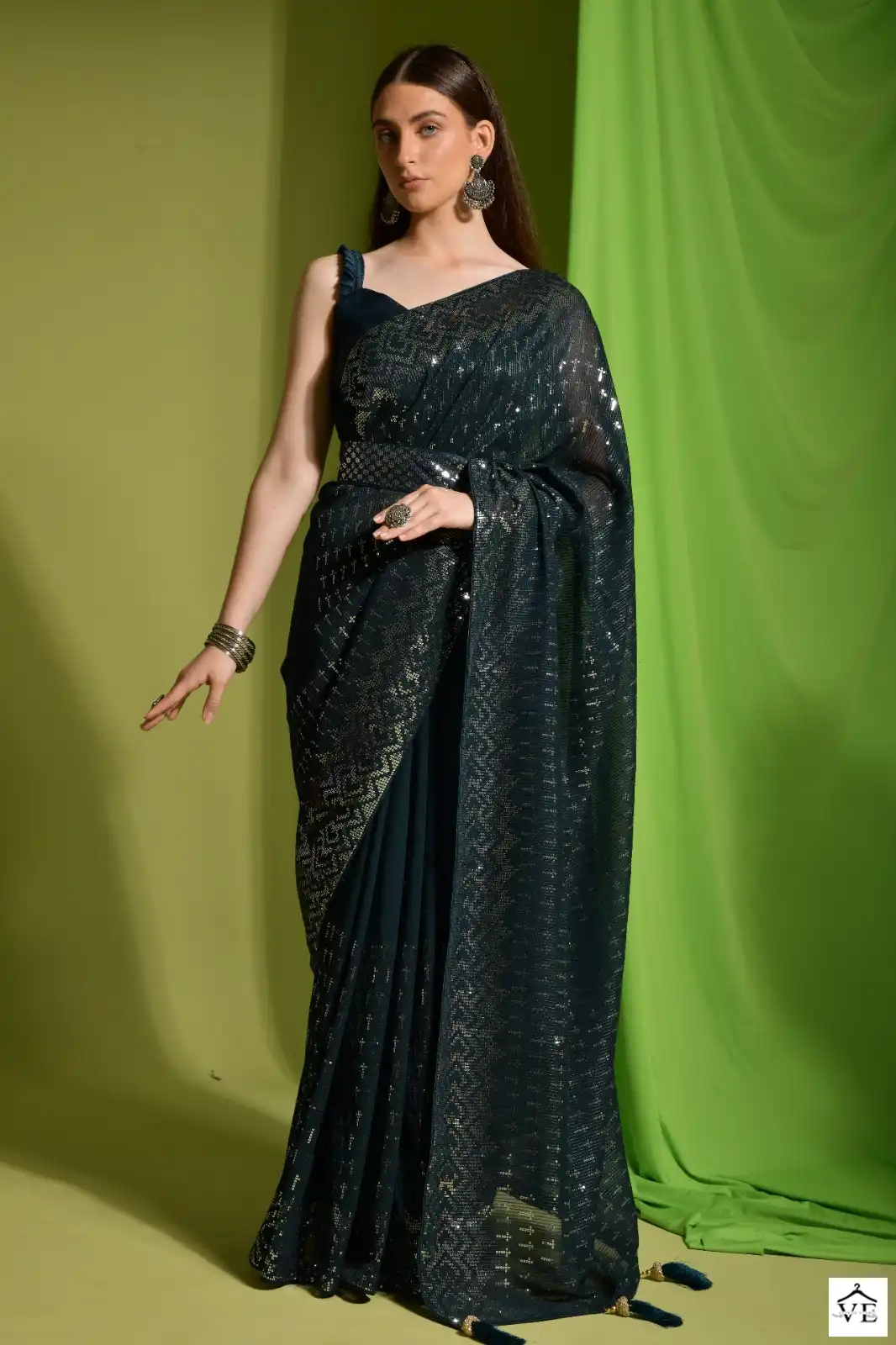 Pc Sequence Vol 30 Georgette Wholesale Fancy Sarees Catalog — Wholesale Sarees, MPA wholesale from Surat - Gallery Image 2