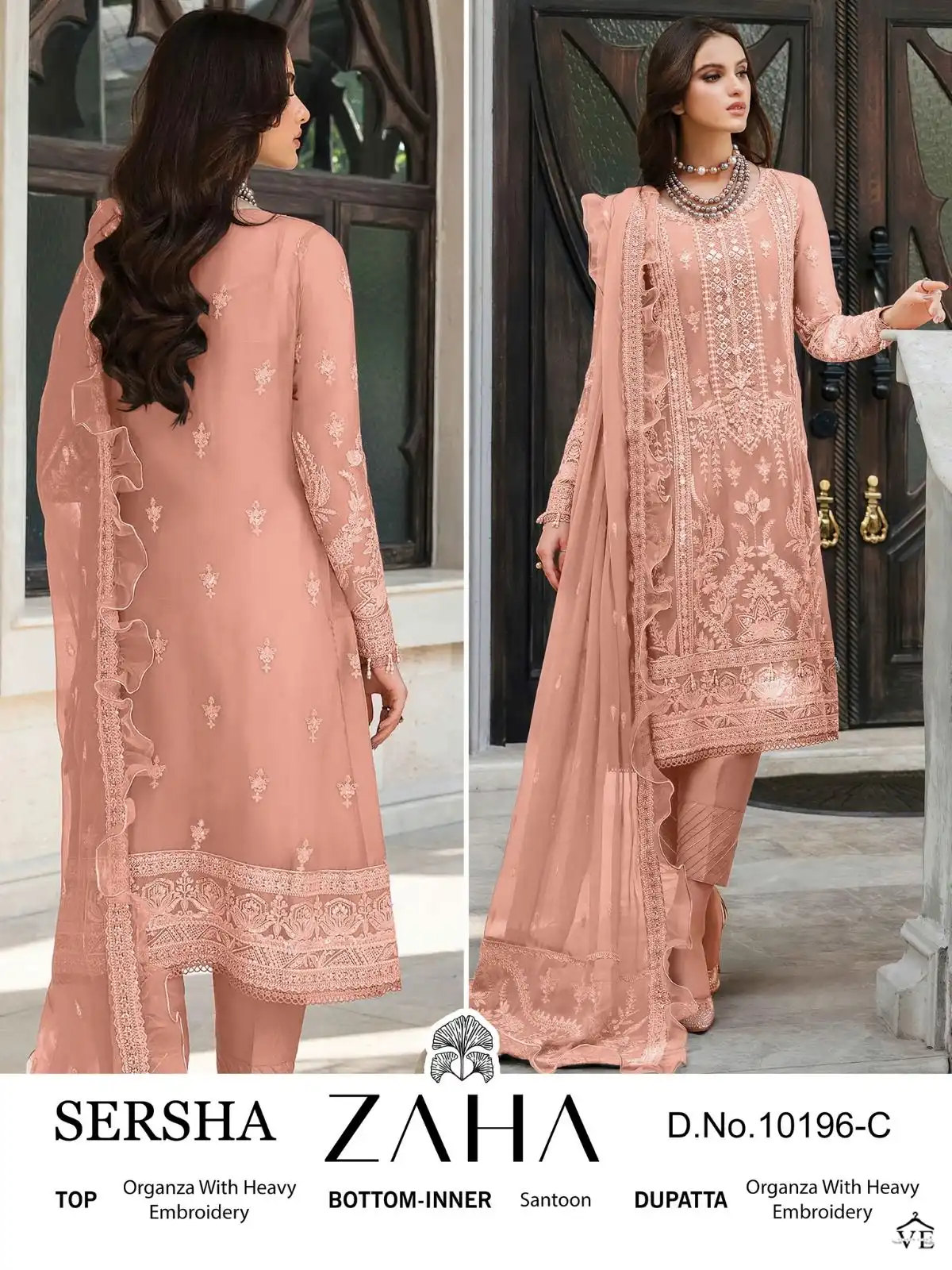 Zaha Sersha Vol 1 Orangza Wholesale Designer Pakistani Salwar Suit Catalog — Wholesale Salwar Suits, MPA wholesale from Surat - Gallery Image 4
