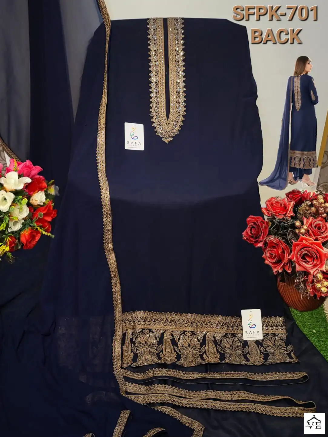 Safa Fashion SF-PK-701 Heavy Georgette Wholesale Pakistani Suit Catalog — Wholesale Salwar Suits, MPA wholesale from Surat - Gallery Image 6