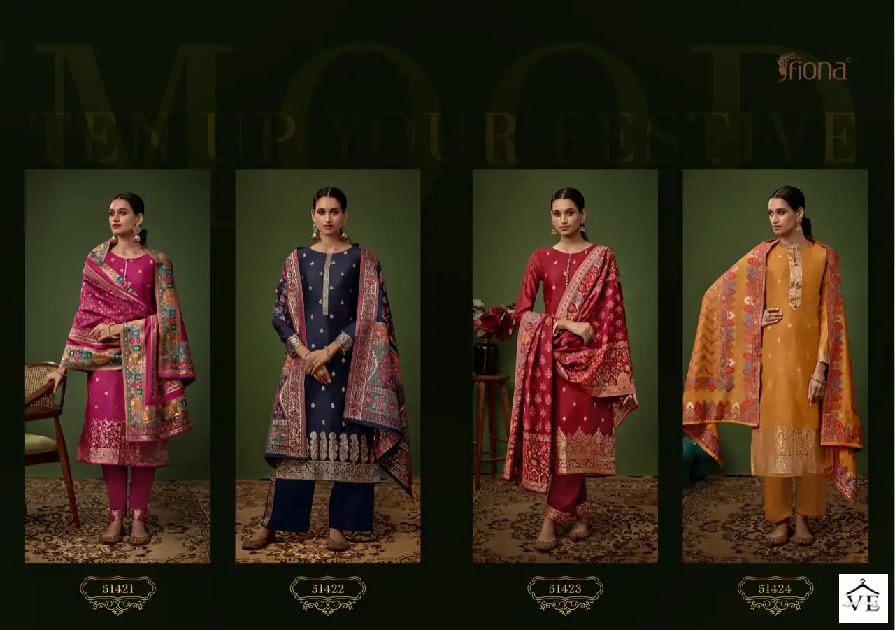 Fiona Shabnam Jacquard Silk Wholesale Designer Salwar Suit Catalog — Wholesale Salwar Suits, MPA wholesale from Surat — view 5