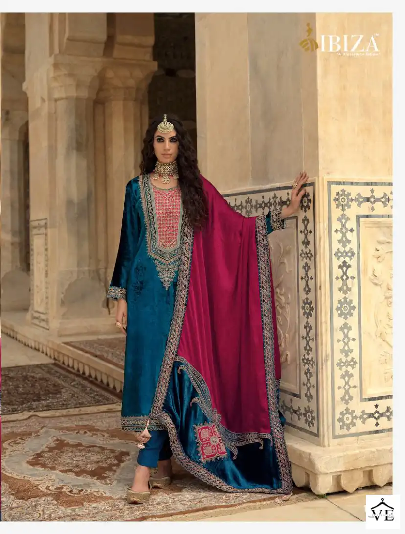 Ibiza Shahi Andaz Pure Florence Viscose Velvet Wholesale Designer Winter Salwar Suit Catalog — Wholesale Salwar Suits, MPA wholesale from Surat - Gallery Image 3