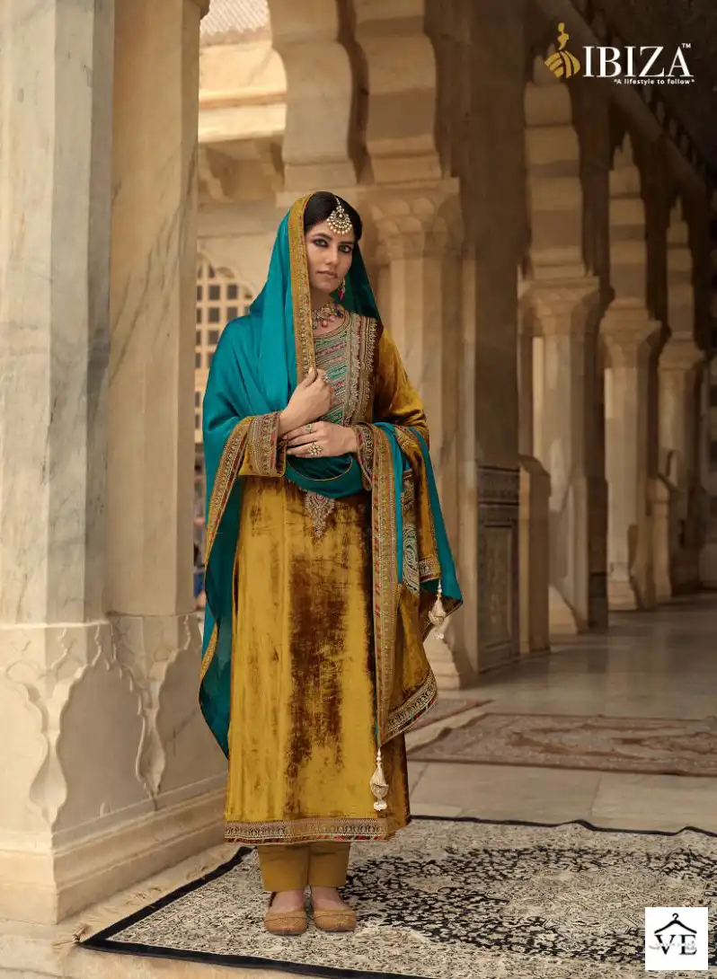 Ibiza Shahi Andaz Pure Florence Viscose Velvet Wholesale Designer Winter Salwar Suit Catalog — Wholesale Salwar Suits, MPA wholesale from Surat - Gallery Image 5