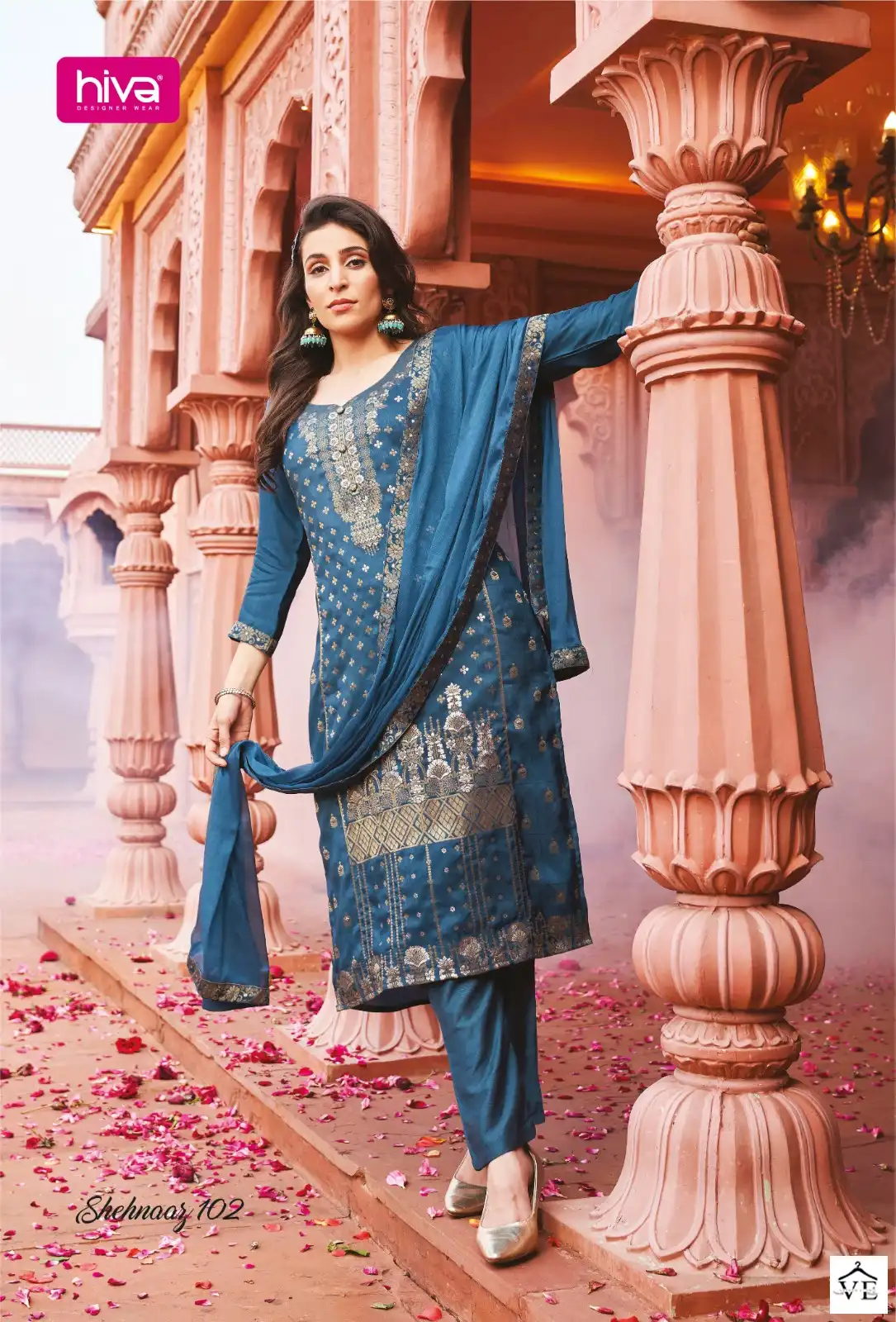 Hiva Shehnaaz Banarasi Silk Wholesale Readymade Size Set Salwar Suit Catalog — Wholesale Salwar Suits, MPA wholesale from Surat - Gallery Image 3