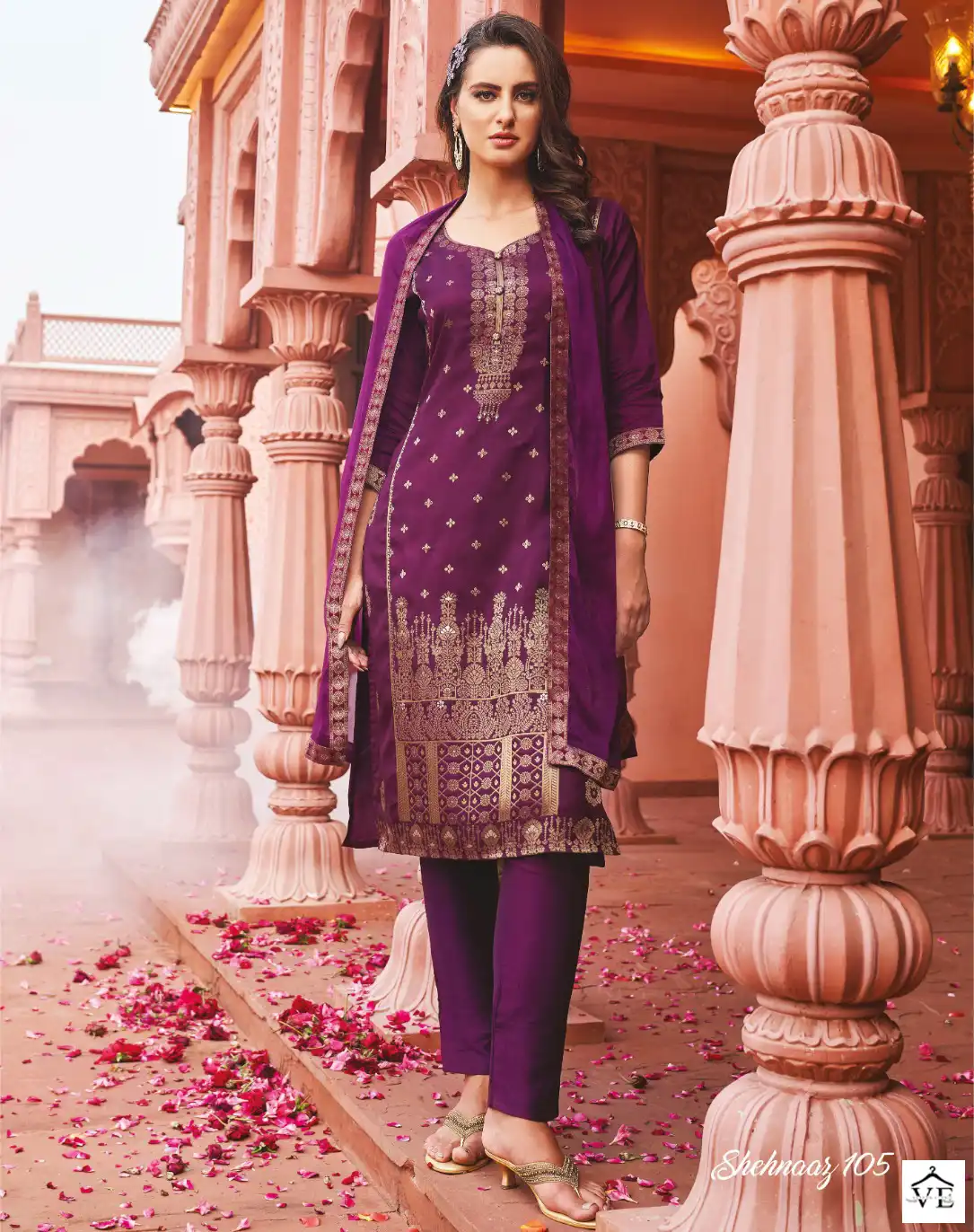 Hiva Shehnaaz Banarasi Silk Wholesale Readymade Size Set Salwar Suit Catalog — Wholesale Salwar Suits, MPA wholesale from Surat — view 1
