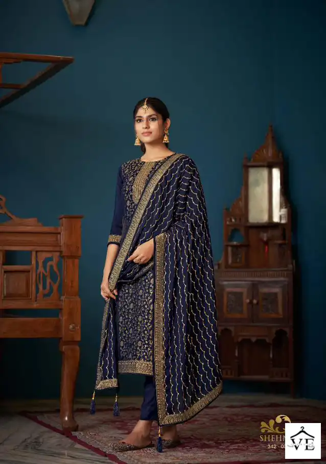 Sargam Shehnai Vol 3 Pure Viscose Dola Jaquard Wholesale Designer Salwar Suit Catalog — Wholesale Salwar Suits, MPA wholesale from Surat - Gallery Image 2