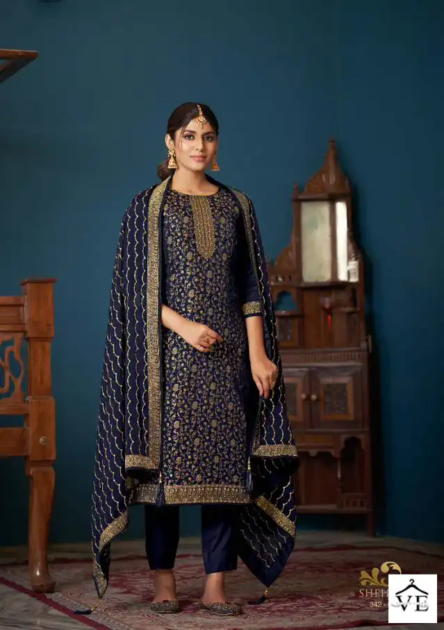 Sargam Shehnai Vol 3 Pure Viscose Dola Jaquard Wholesale Designer Salwar Suit Catalog — Wholesale Salwar Suits, MPA wholesale from Surat - Gallery Image 4