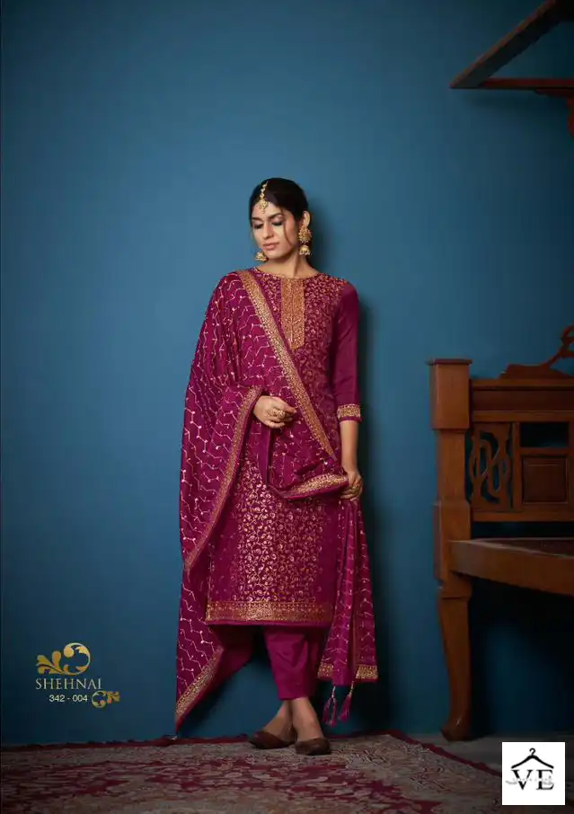 Sargam Shehnai Vol 3 Pure Viscose Dola Jaquard Wholesale Designer Salwar Suit Catalog — Wholesale Salwar Suits, MPA wholesale from Surat - Gallery Image 5