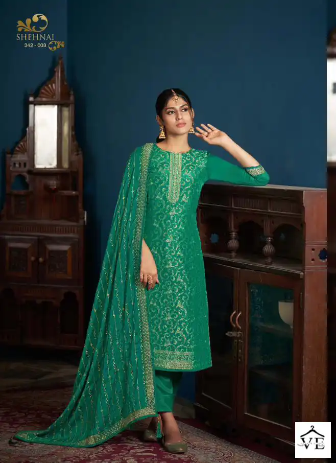 Sargam Shehnai Vol 3 Pure Viscose Dola Jaquard Wholesale Designer Salwar Suit Catalog — Wholesale Salwar Suits, MPA wholesale from Surat - Gallery Image 6