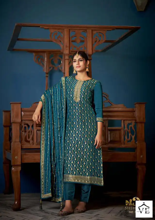 Sargam Shehnai Vol 3 Pure Viscose Dola Jaquard Wholesale Designer Salwar Suit Catalog — Wholesale Salwar Suits, MPA wholesale from Surat - Gallery Image 7
