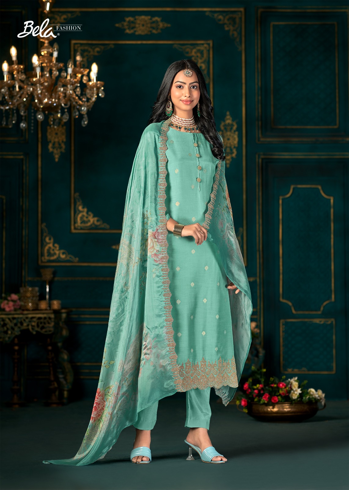 Bela Sia Muslin Jacquard Wholesale Designer Salwar Suit Catalog — Wholesale Salwar Suits, MPA wholesale from Surat - Gallery Image 3