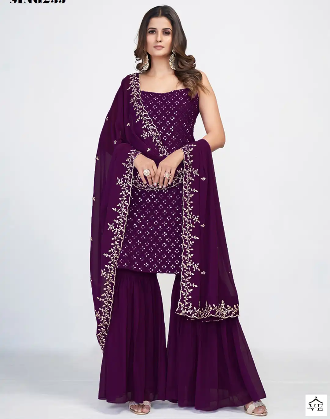 Arya Designs Sing235 Georgette Wholesale Designer Readymade Salwar Suit Catalog — Wholesale Salwar Suits, MPA wholesale from Surat — view 1