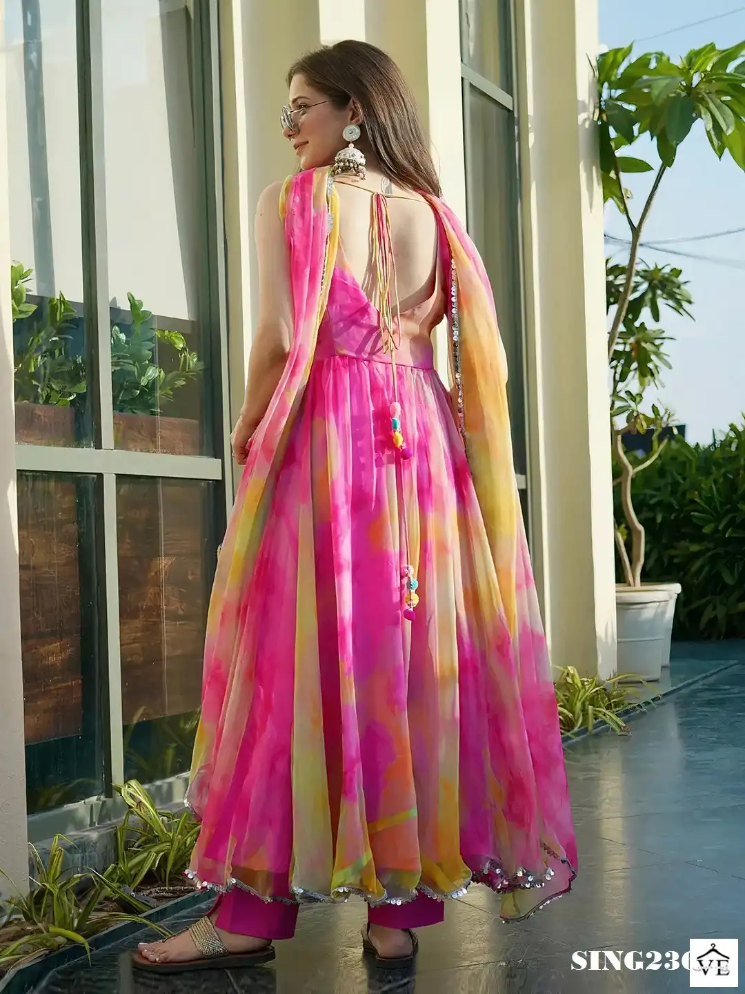 Arya Designs Sing236 Organza Wholesale Long Gown With Dupatta Catalog — Wholesale Kurtis, MPA wholesale from Surat — view 2